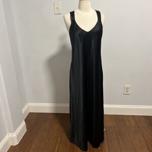 Cabernet Sleepwear Womens Slinky Maxi Dress S Black V Neck Grunge 90S Y2K